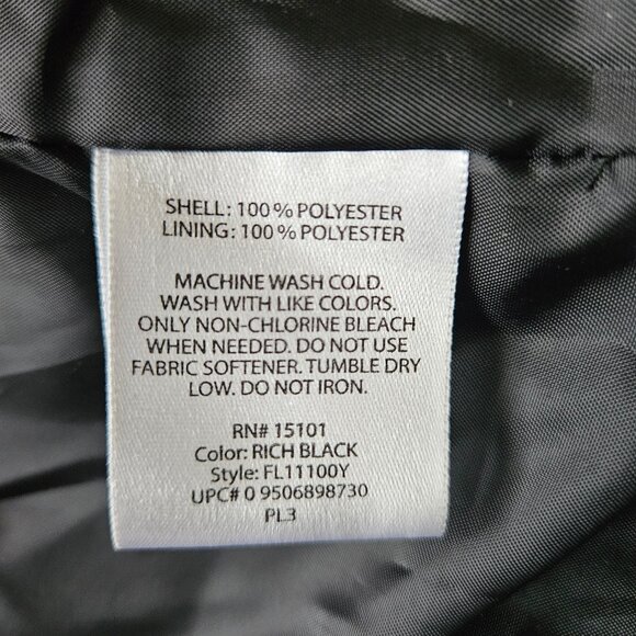 Faded Glory Black Trench Coat L – Belted Button Front Classic Jacket - Picture 7 of 7